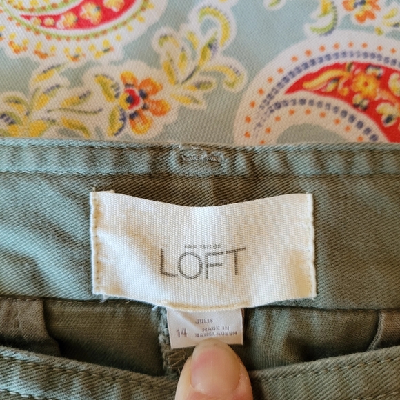 Loft Green Khaki Cuffed Pants - Picture 5 of 6